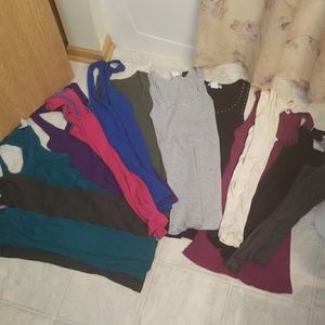 13 racer back tank tops in mainly size M